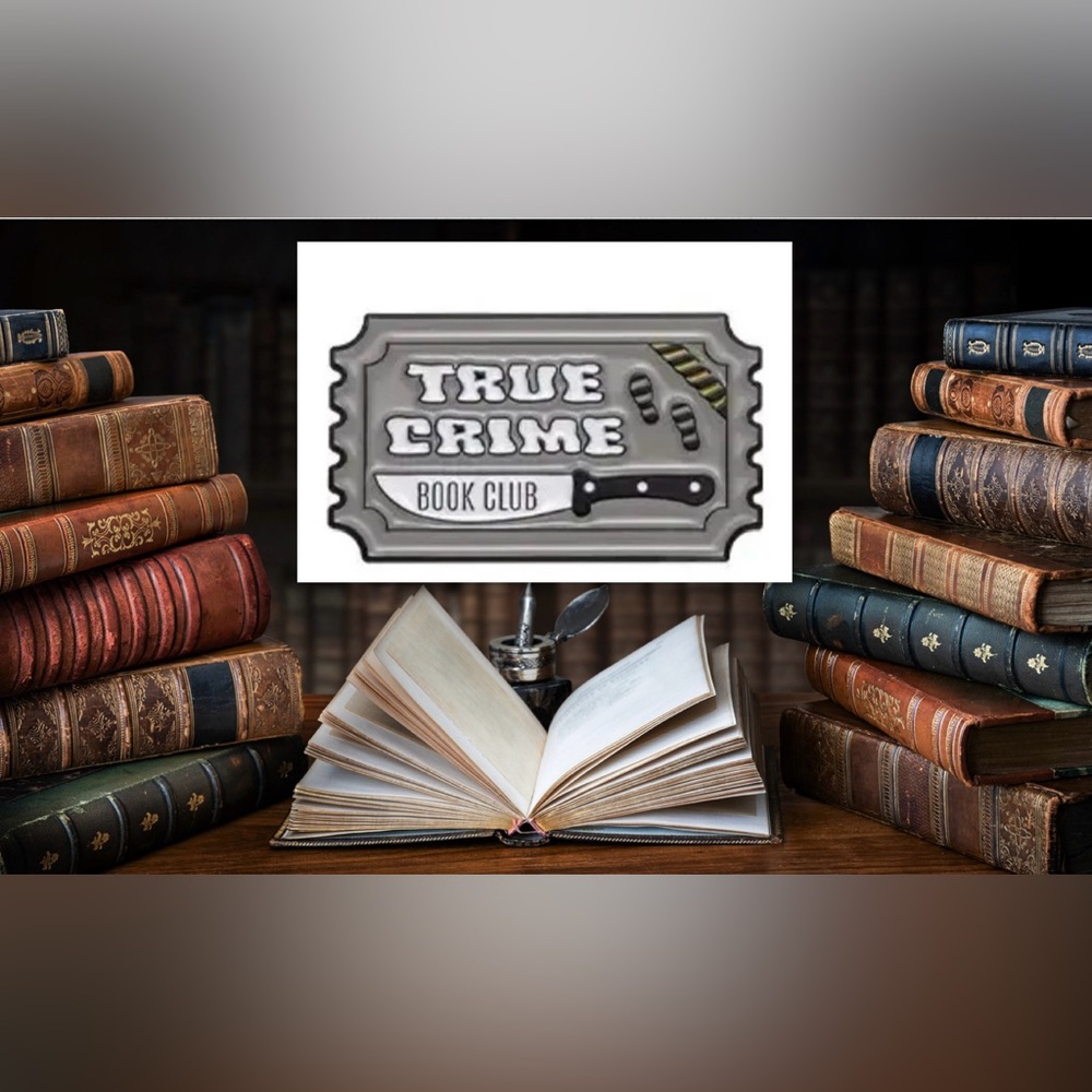 $1 TRUE CRIME BOOK PIN/BROOCH. ENAMEL/METAL. NEW. $1 WITH ANY $10 ORDER OR MORE
